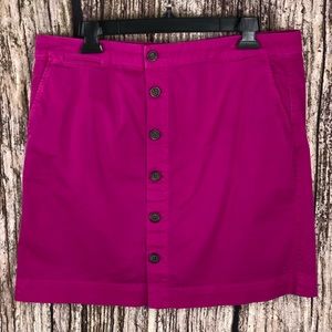 Khakis GAP Fuschia Pink Button Down Mini Skirt 8